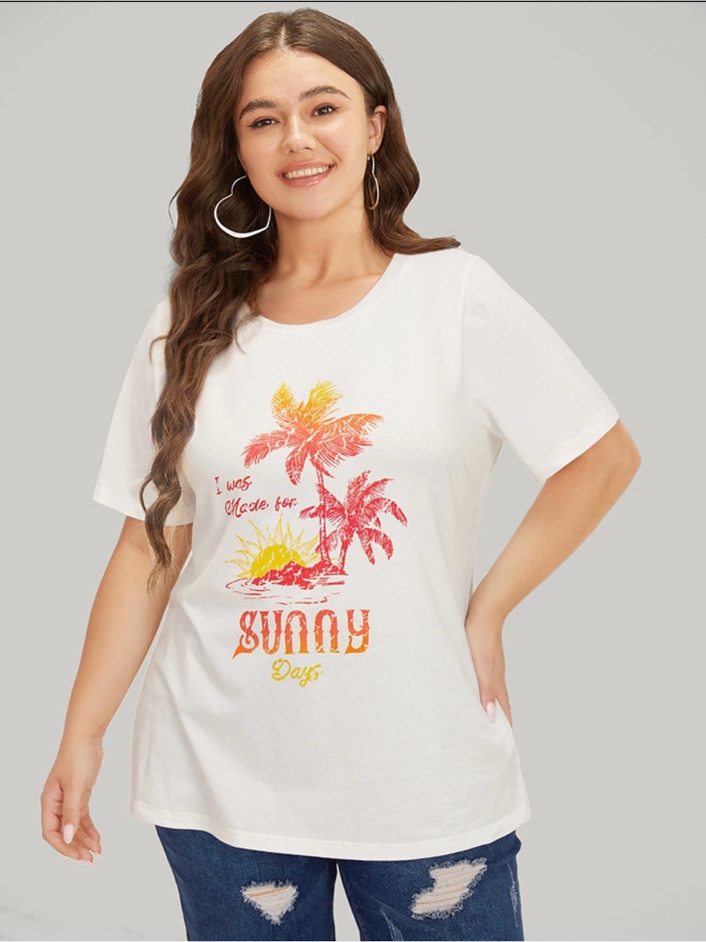 BloomChic Tropical Drop Shoulder Tee 18/20 NWT